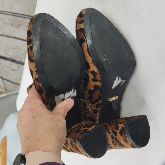 TOPSHOP Miles' Genuine Calf Hair Leopard Print Booties - Picture 8 of 9